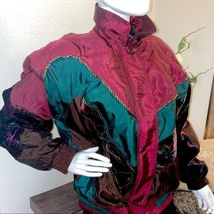 GF SPORT Vintage Jacket Maroon Floral Felt